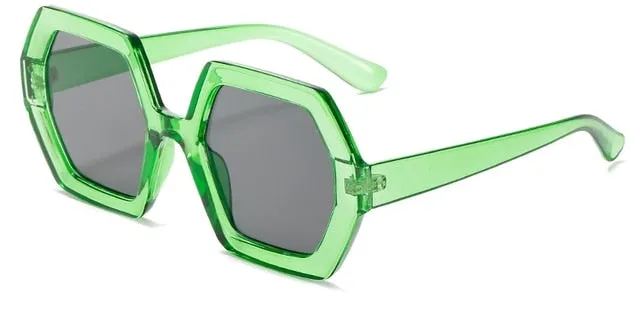 Classic Square Black Polygon Sunglasses