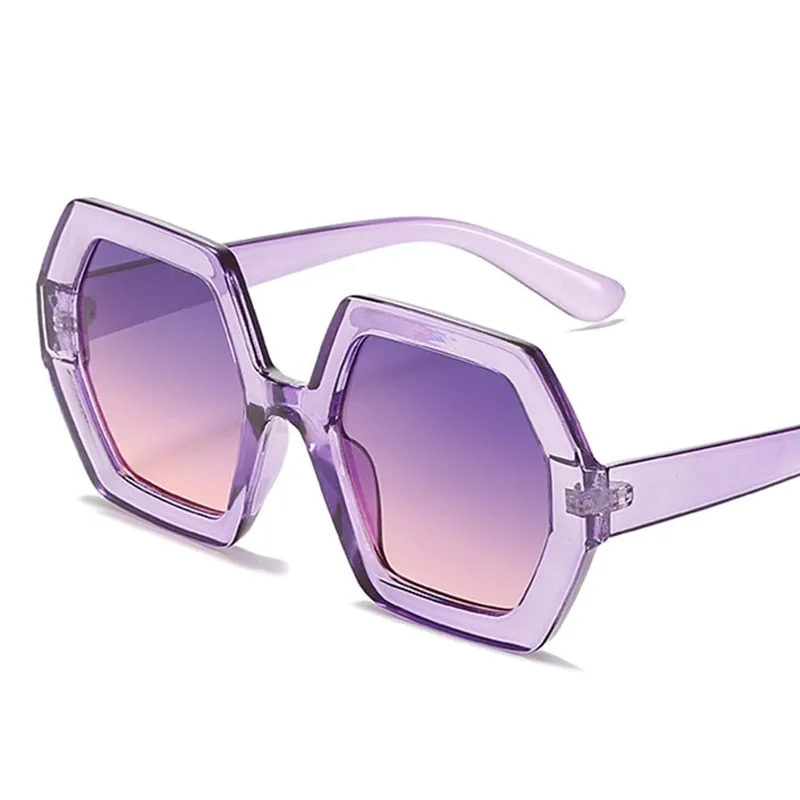 Classic Square Black Polygon Sunglasses
