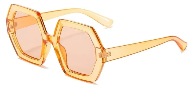 Classic Square Black Polygon Sunglasses
