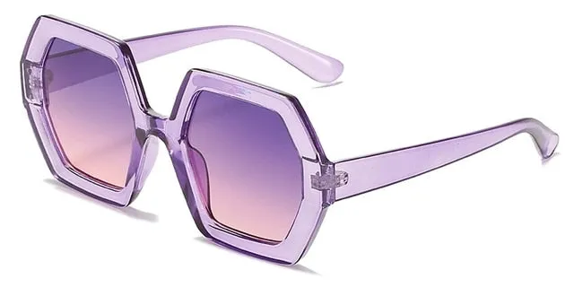 Classic Square Black Polygon Sunglasses