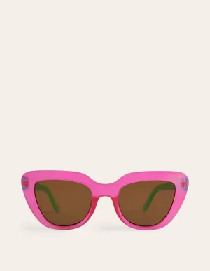 Classic Sunglasses-Pink and Green Colourblock