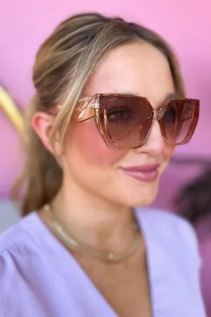 Clear Brown Retro Sunglasses