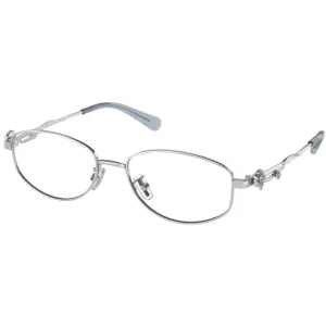 Coach Women's Eyeglasses - Shiny Silver Metal Oval Frame Demo Lens | 0HC5145B 9001