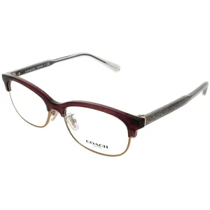 Coach Women's Eyeglasses - Transparent Mauve Plastic Rectangular Frame | 0HC6144 5569