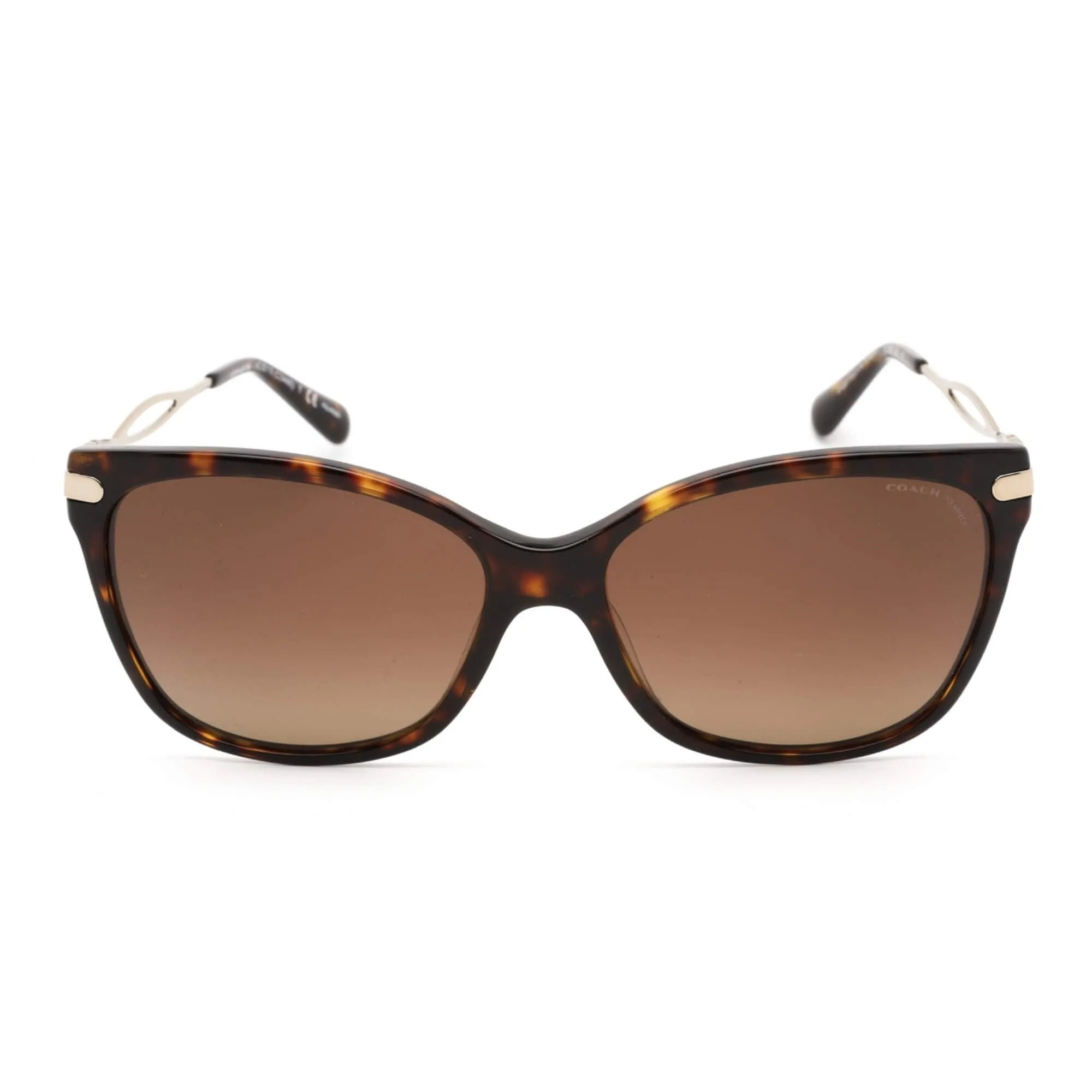 Coach Women's Sunglasses - Full Rim Dark Tortoise/Gold Cat Eye Frame 0HC8316 5120T5