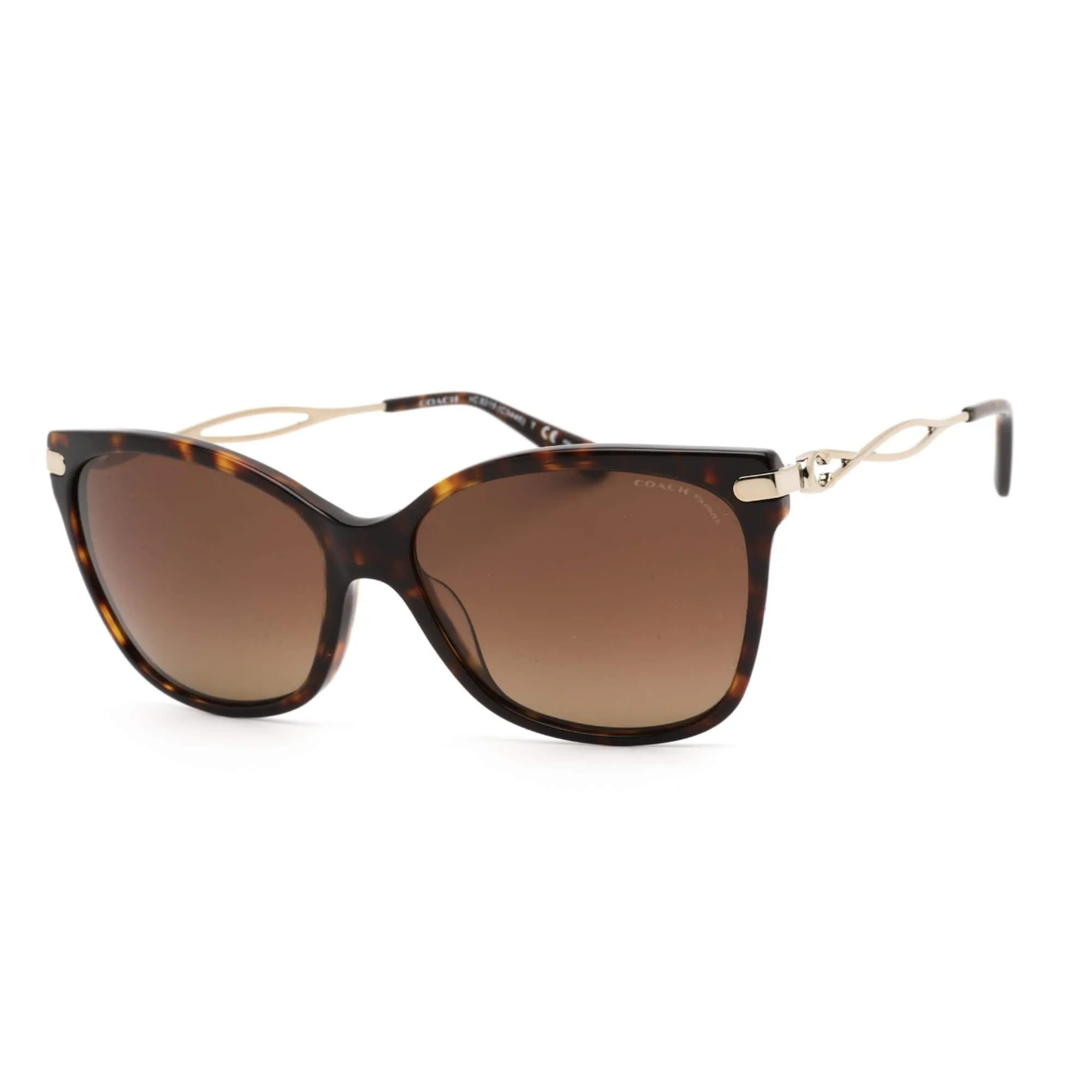 Coach Women's Sunglasses - Full Rim Dark Tortoise/Gold Cat Eye Frame 0HC8316 5120T5