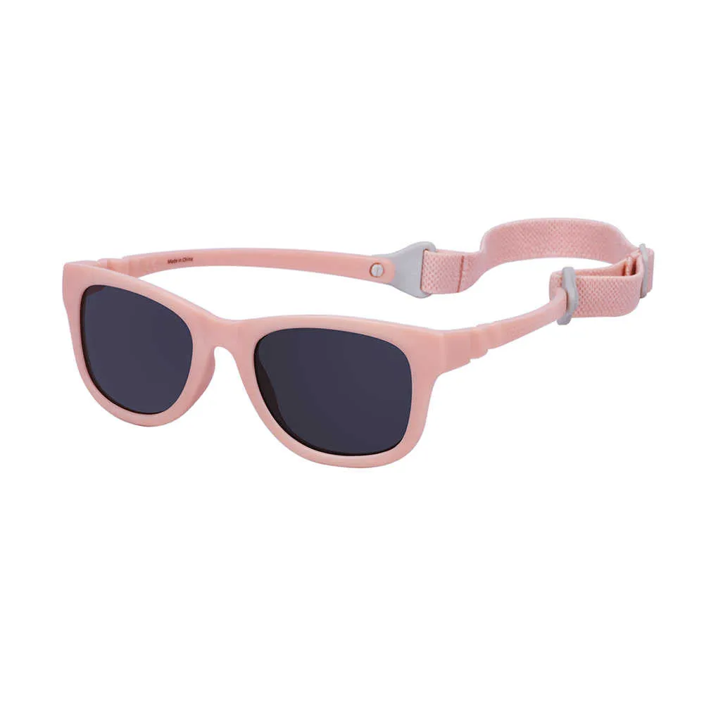 COCOSAND One Piece Baby Sunglasses with Strap Flexible Frame UV 400 Protection, Ages 0-18 Months, Pink
