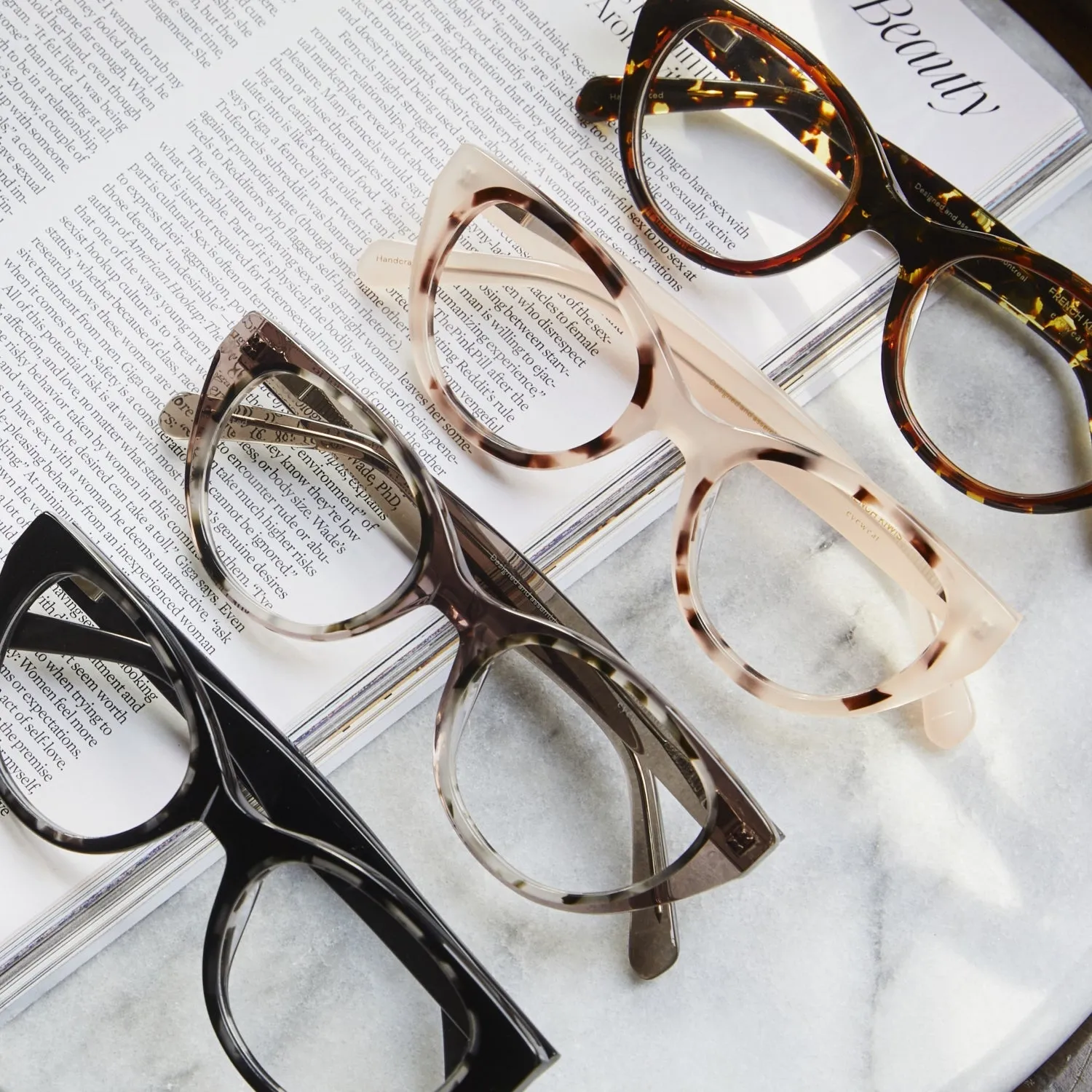 Colette Blue Light Tortoise & Brown
