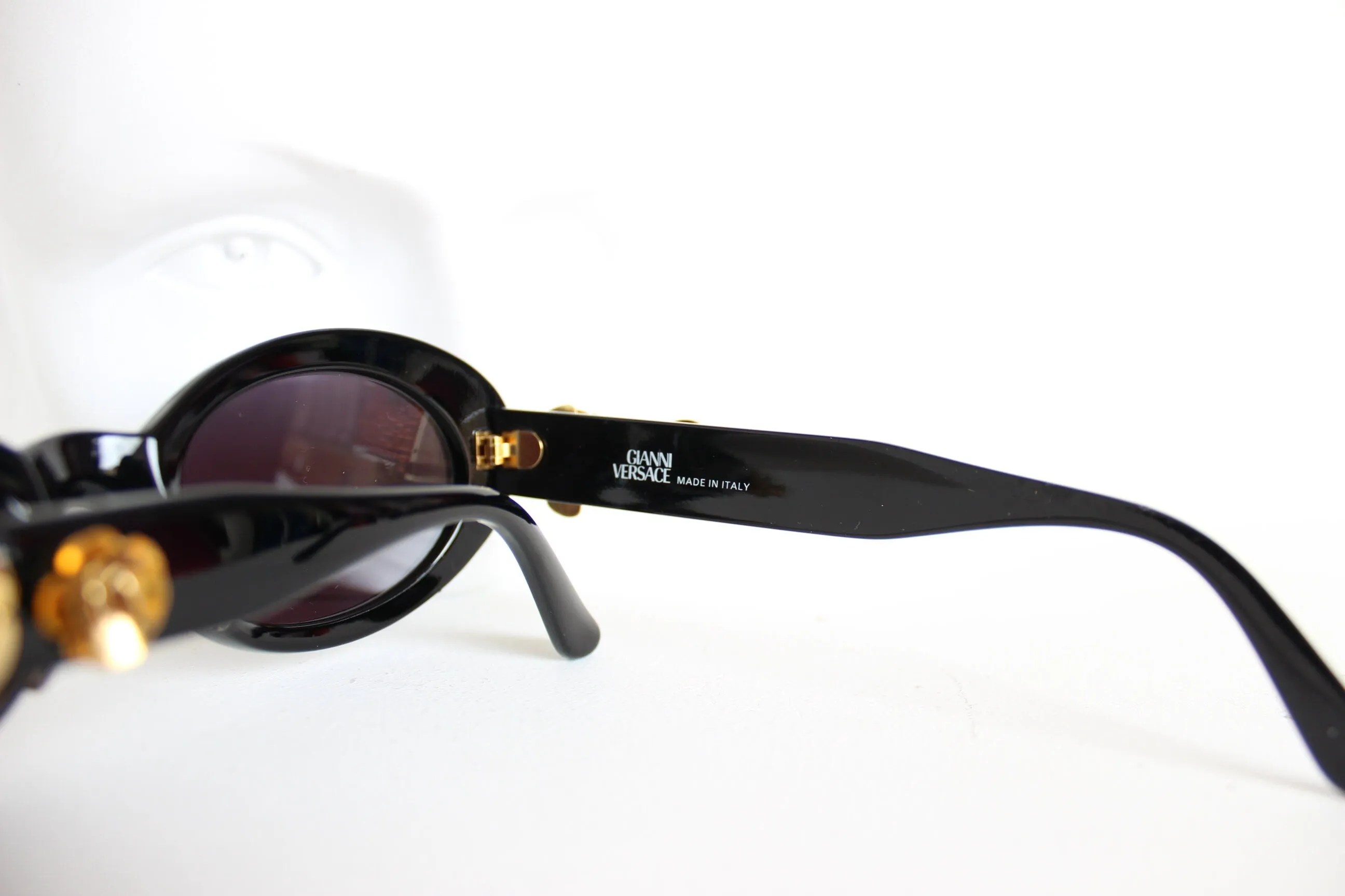 Collectible 80s GIANNI VERSACE Oval EyeSunglasses w/ Gold Roses