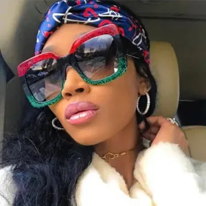 Colorful Glitter Sunglasses with UV Protection & Glittery Frame