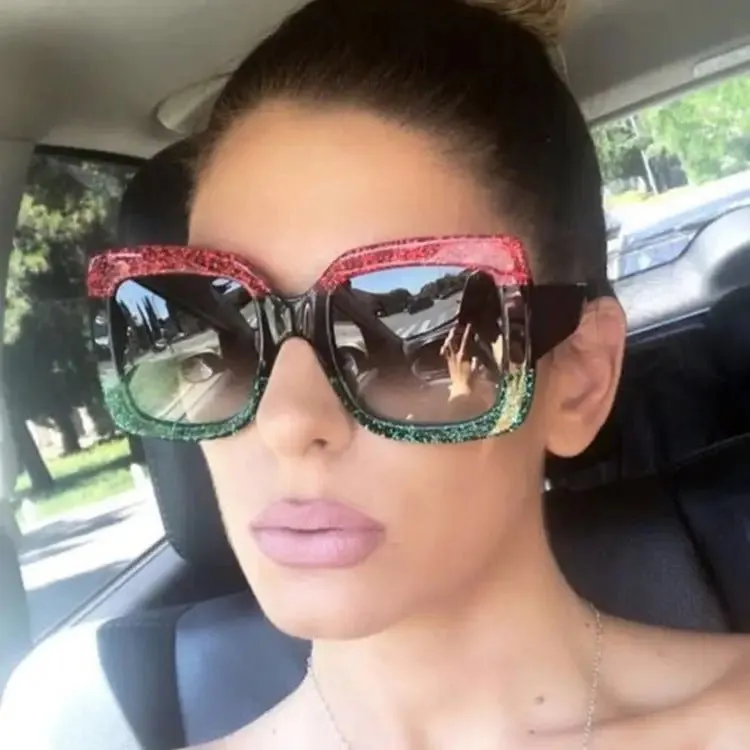 Colorful Glitter Sunglasses with UV Protection & Glittery Frame