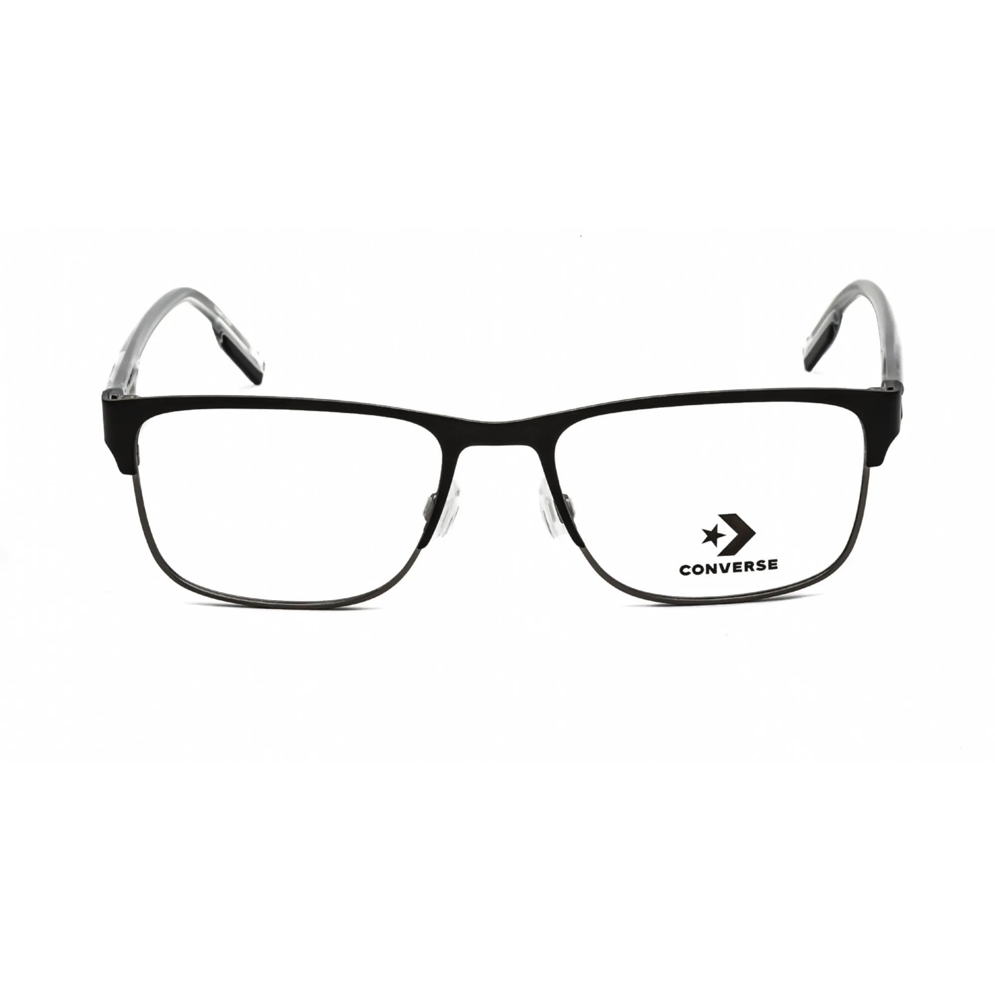 Converse Men's Eyeglasses - Clear Demo Lens Matte Black/Silver Frame | CV3000 001