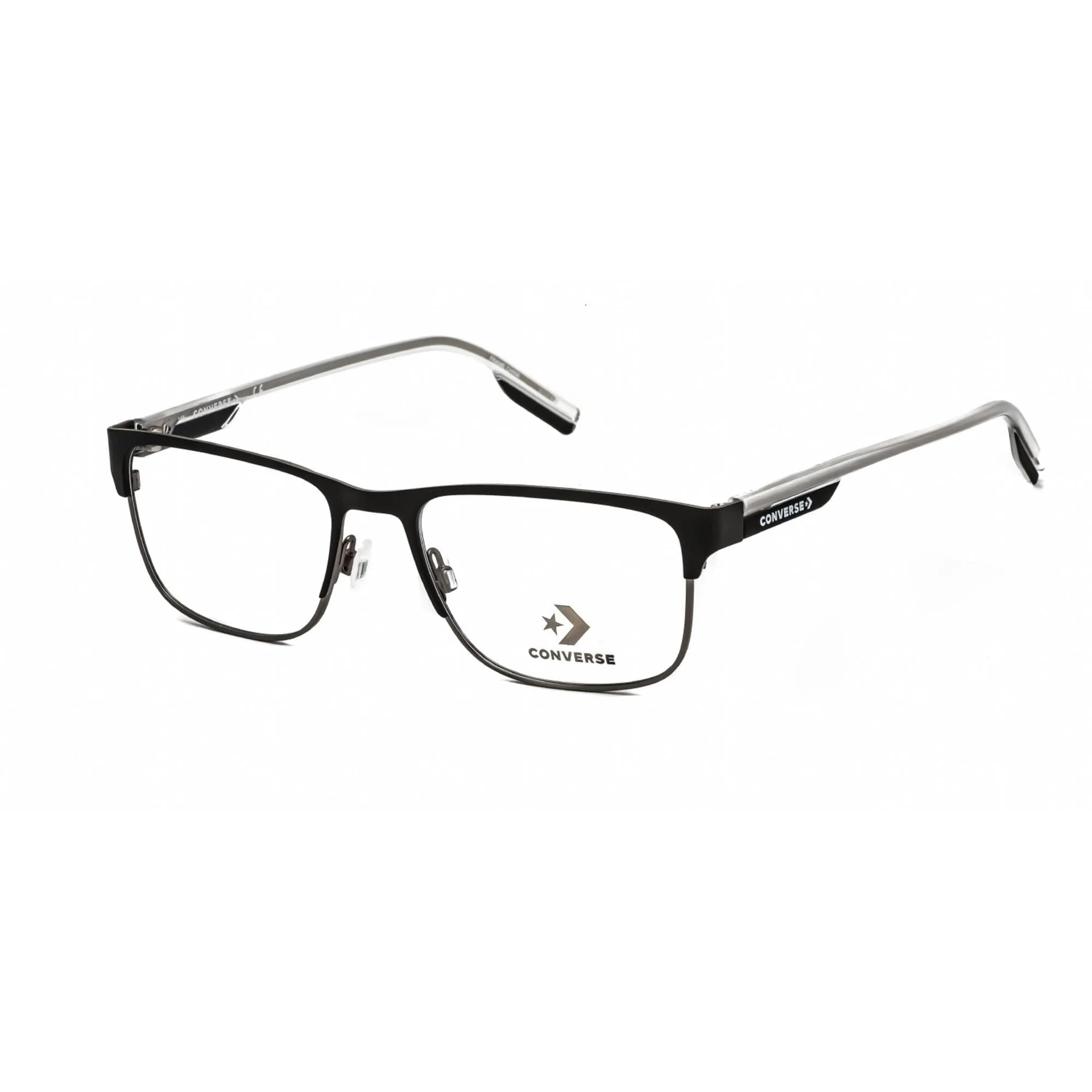 Converse Men's Eyeglasses - Clear Demo Lens Matte Black/Silver Frame | CV3000 001