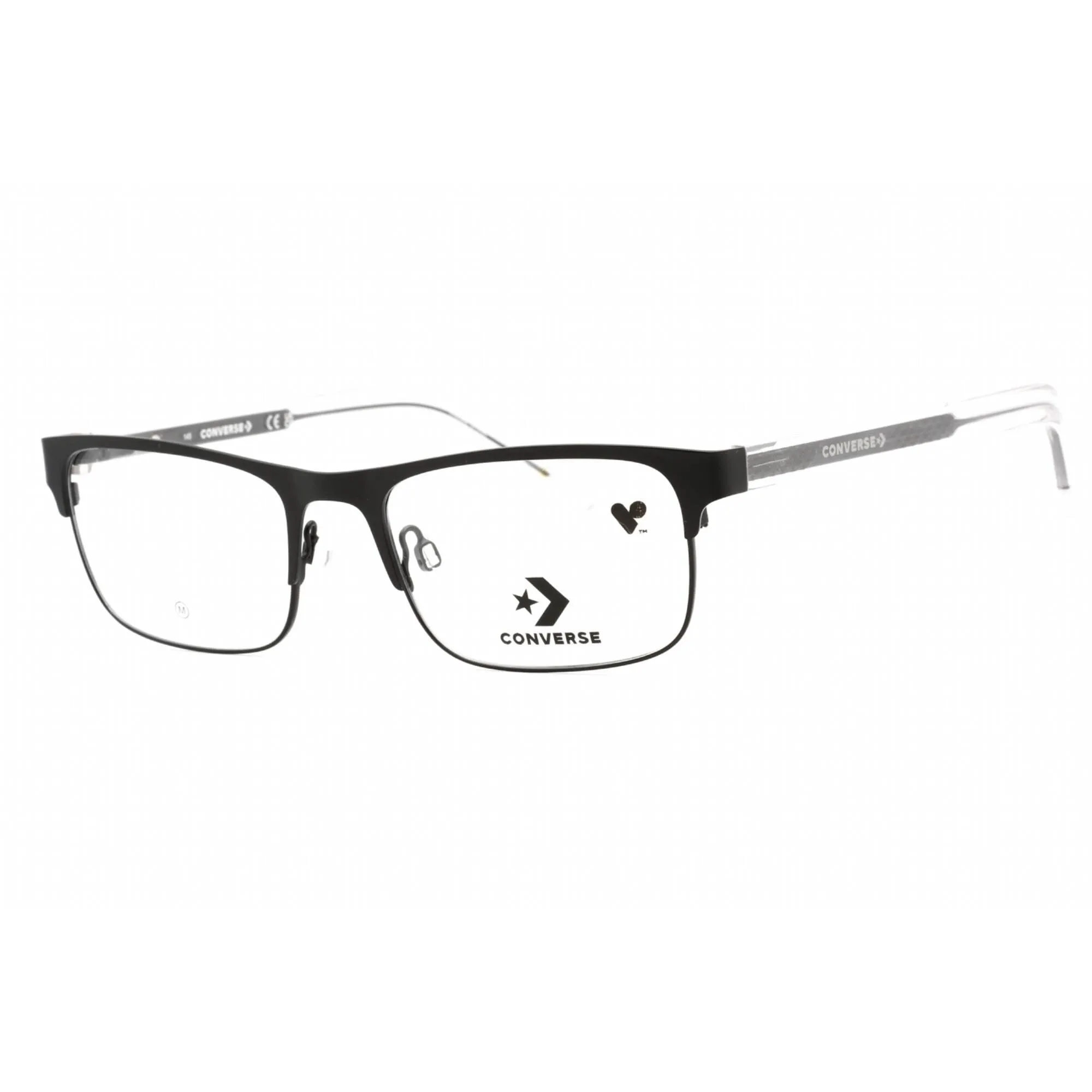 Converse Men's Eyeglasses - Matte Black Metal Full Rim Rectangular Frame | CV3022 001