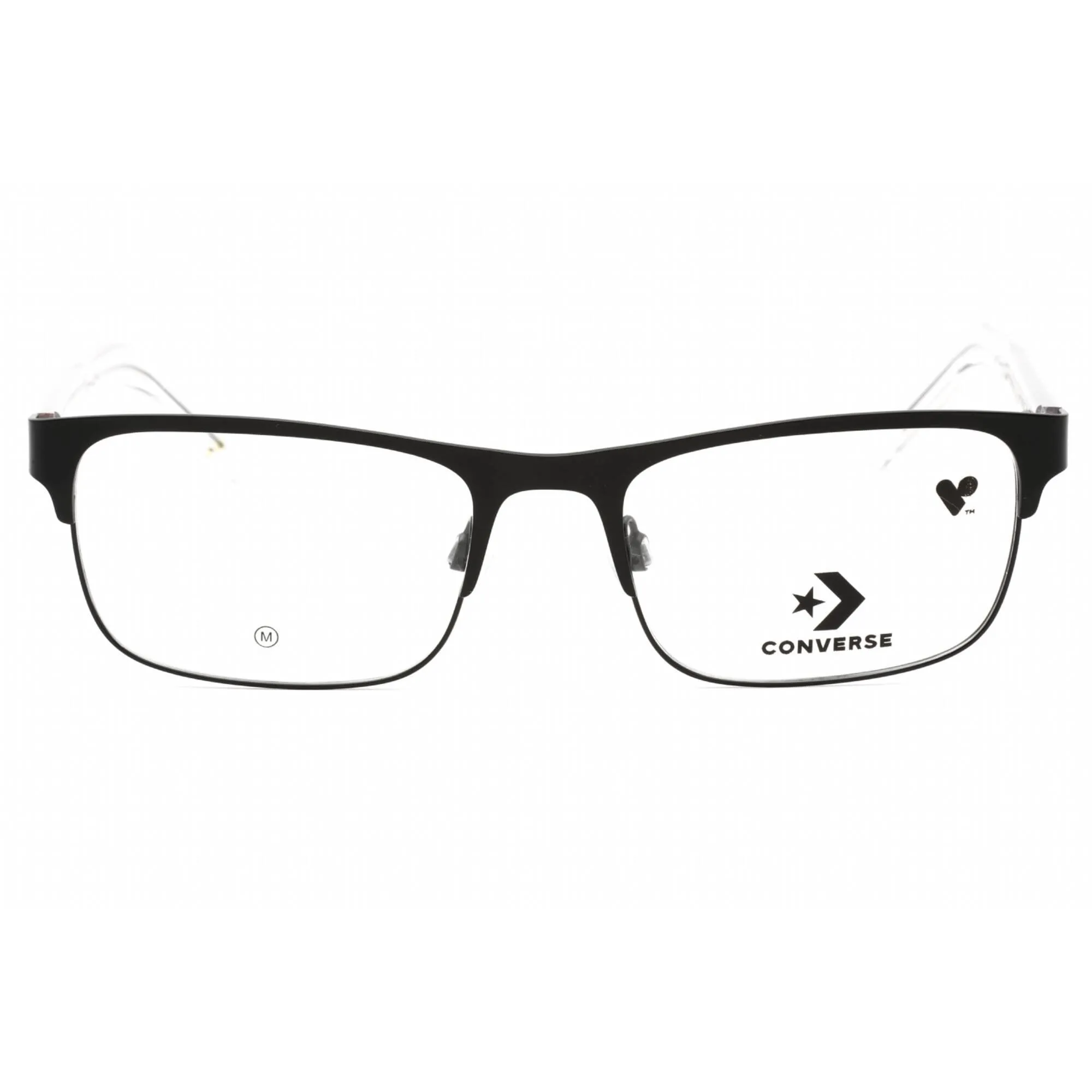 Converse Men's Eyeglasses - Matte Black Metal Full Rim Rectangular Frame | CV3022 001