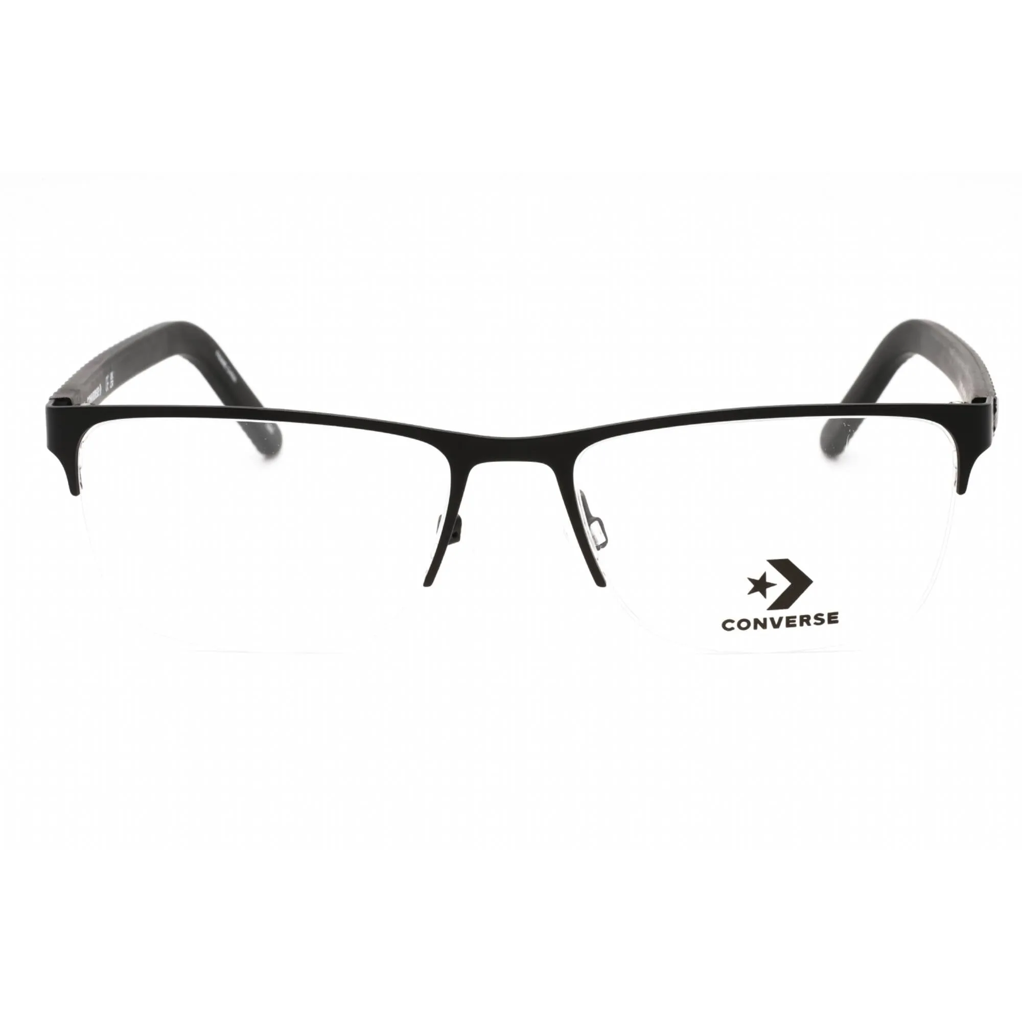 Converse Men's Eyeglasses - Matte Black Metal Rectangular Half Rim Frame | CV3016 001