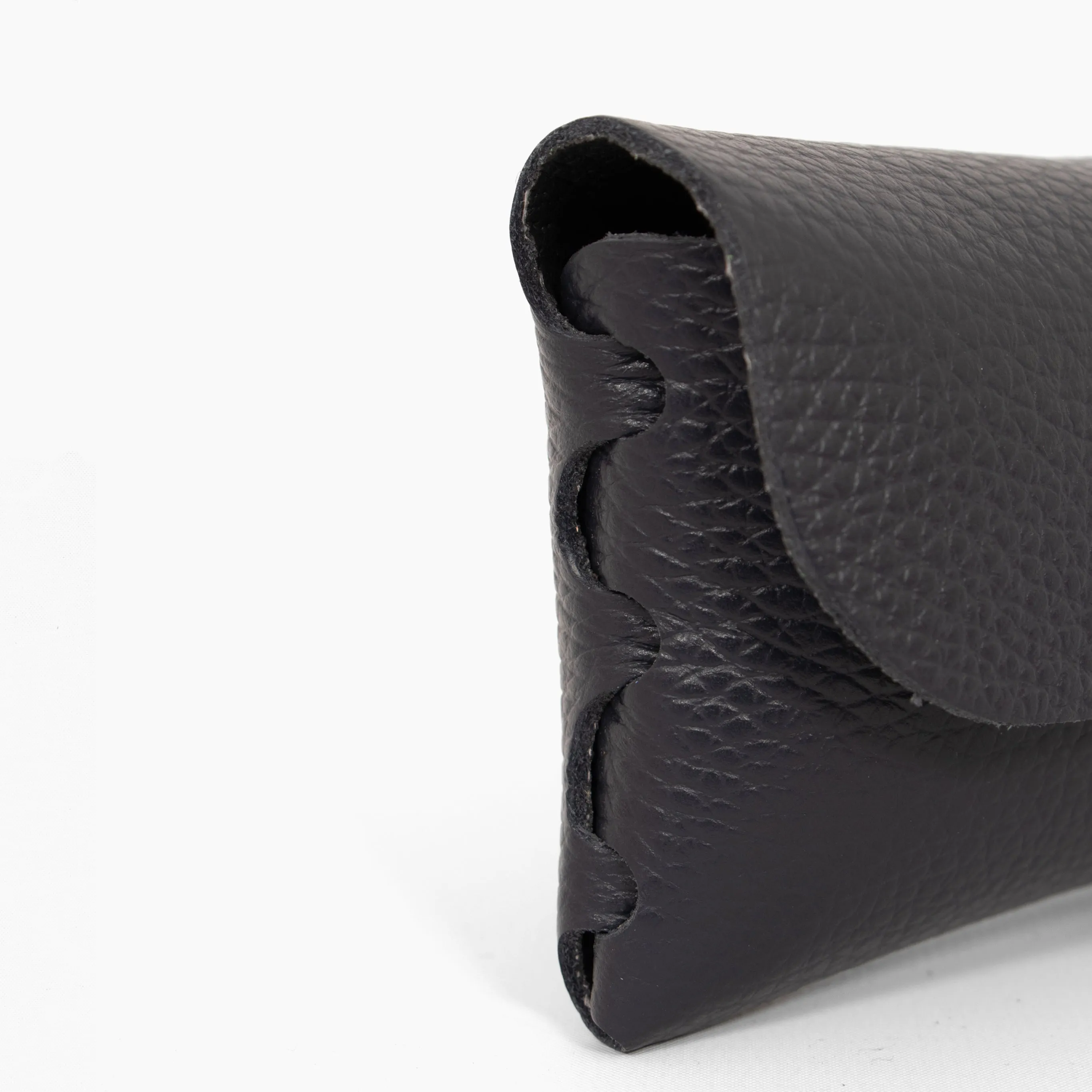 Cosima Italian Leather Sunglasses Case - Navy Blue, Pebbled
