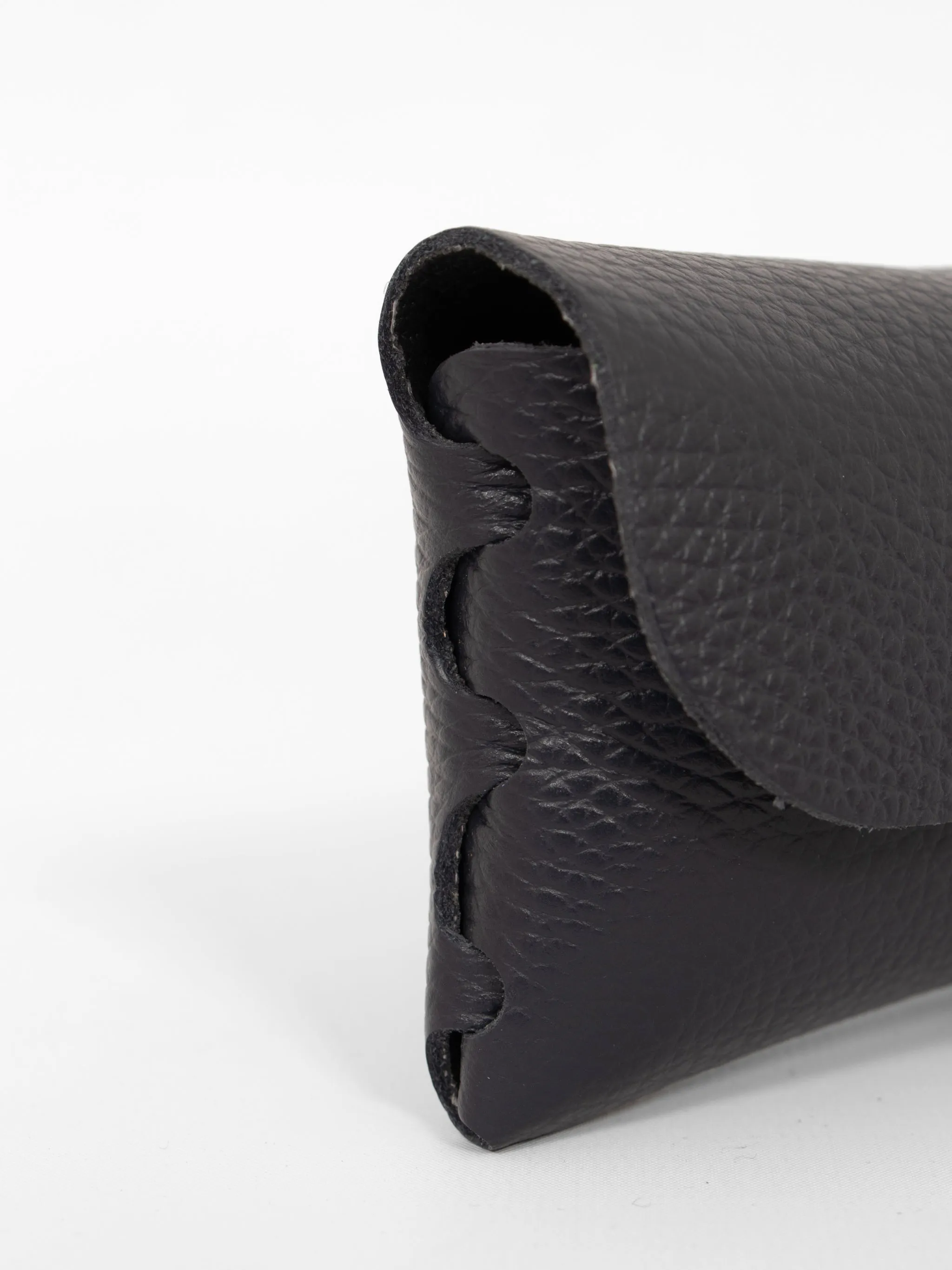 Cosima Italian Leather Sunglasses Case - Navy Blue, Pebbled