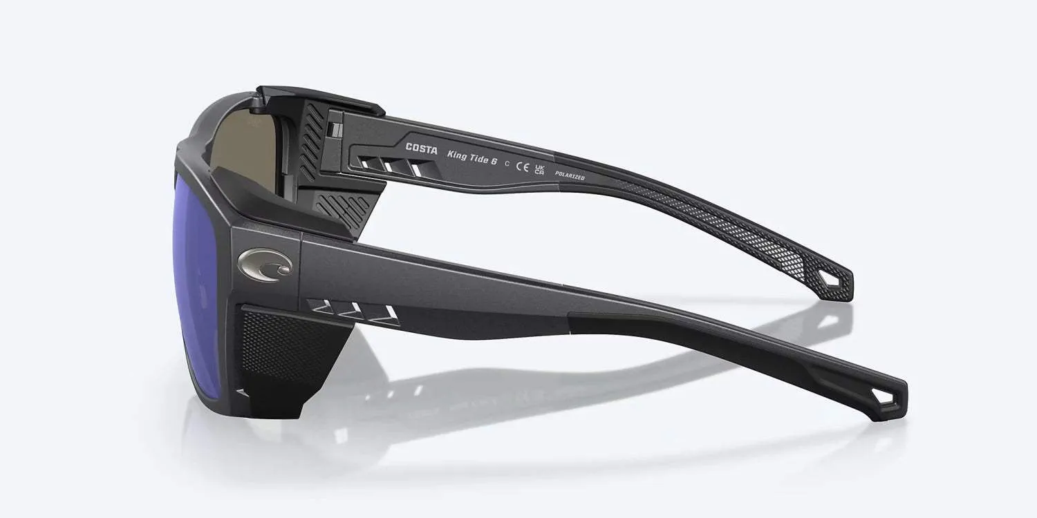Costa King Tide 6 Black Pearl Sunglasses – Blue Mirror 580G Lenses for Enhanced Vision and UV Protection