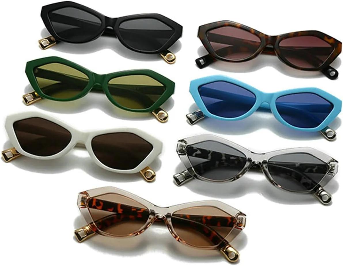COTIA 2025 Fashion Cat Eye Sunglasses for Women Men Vintage Small Polygon Personality Cat-eye Travel Outdoor Sun Glasses