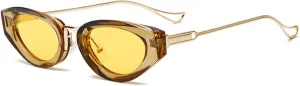 COTIA Cat Eye Sunglasses for Women Men Vintage Oval Metal Frame Retro Small Unique Personality Cool Sun Glasses Eyewear