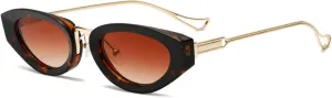 COTIA Cat Eye Sunglasses for Women Men Vintage Oval Metal Frame Retro Small Unique Personality Cool Sun Glasses Eyewear