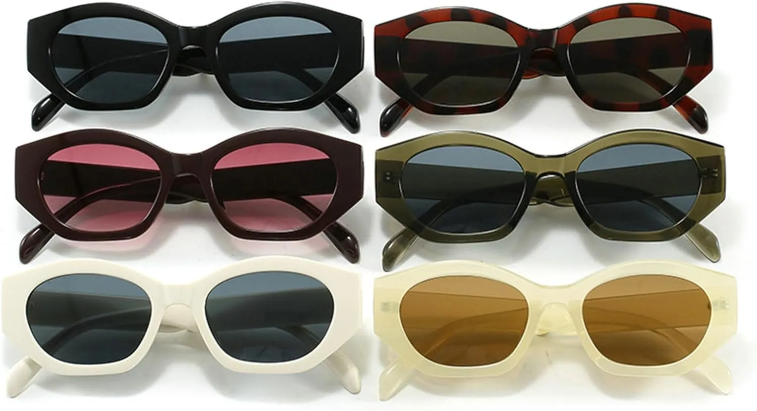 COTIA Fashion Cat Eye Sunglasses for Women Men Vintage Irregular Polygon Personality Cat-eye Travel Outdoor Sun Glasses