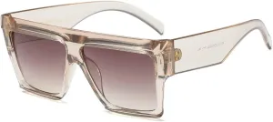 COTIA Oversized Flat Top Sunglasses Women Men Square Pilot Rimless Shades