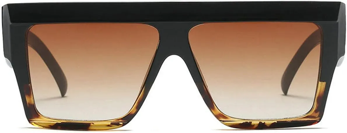 COTIA Oversized Flat Top Sunglasses Women Men Square Pilot Rimless Shades