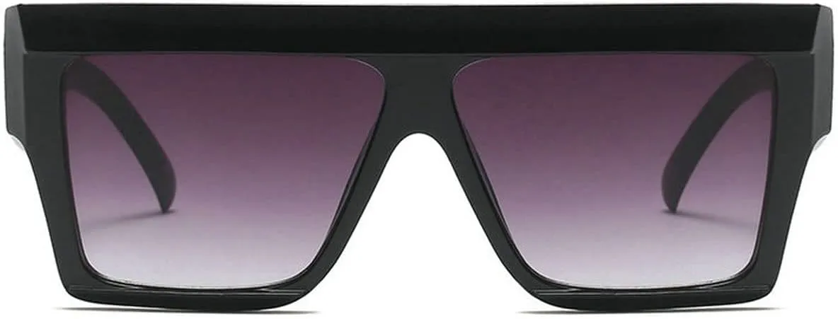 COTIA Oversized Flat Top Sunglasses Women Men Square Pilot Rimless Shades
