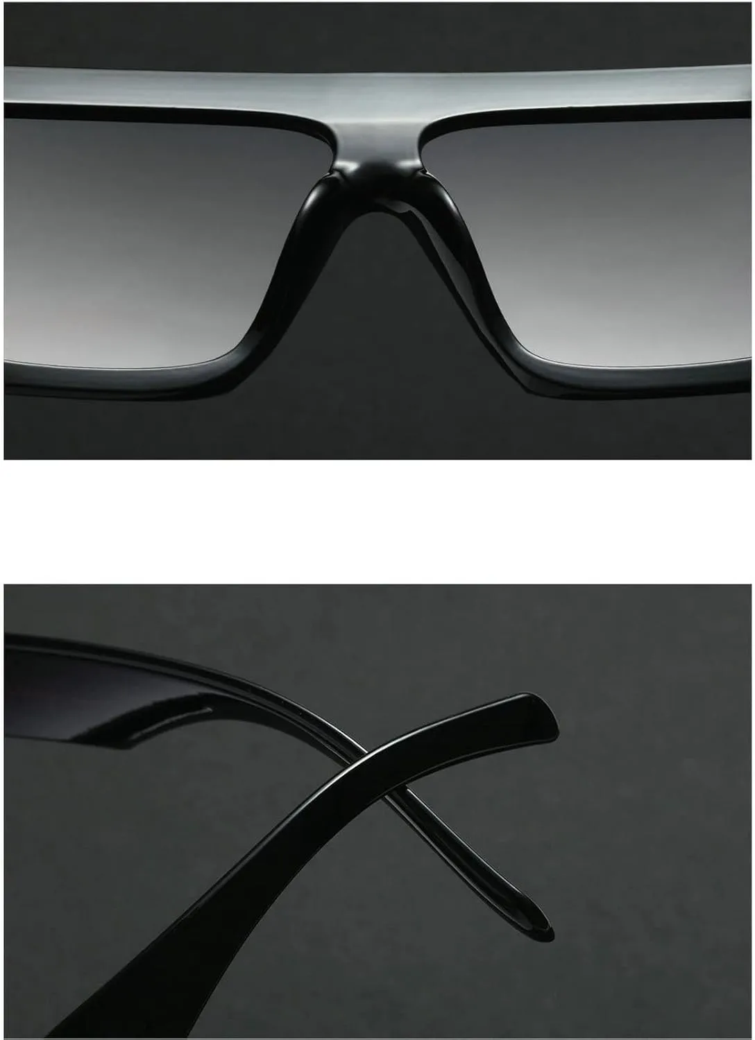 COTIA Oversized Flat Top Sunglasses Women Men Square Pilot Rimless Shades