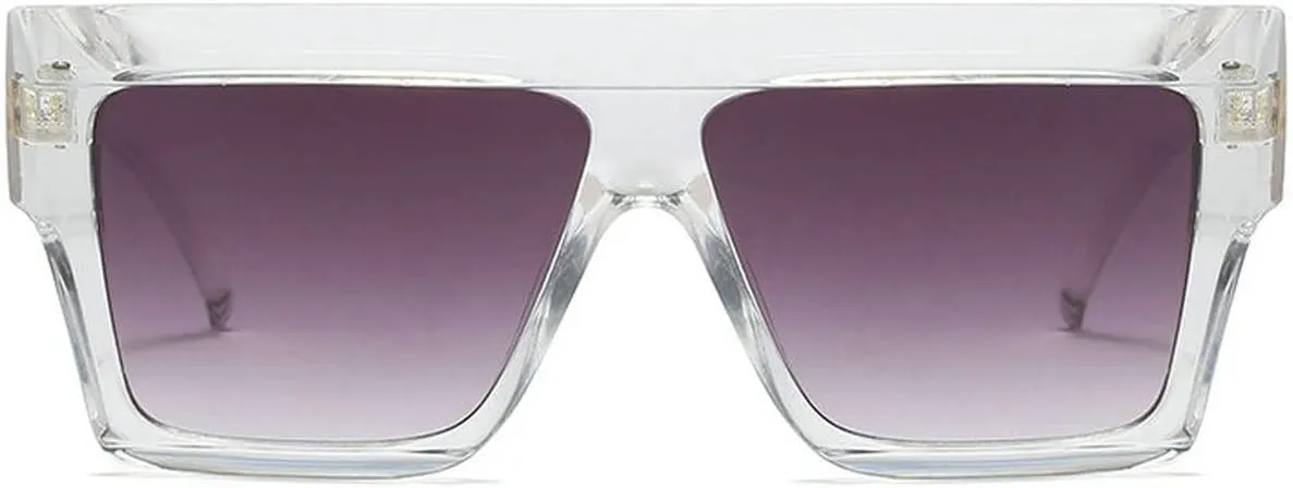 COTIA Oversized Flat Top Sunglasses Women Men Square Pilot Rimless Shades