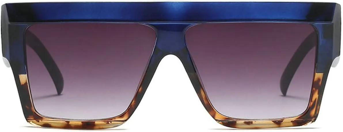 COTIA Oversized Flat Top Sunglasses Women Men Square Pilot Rimless Shades