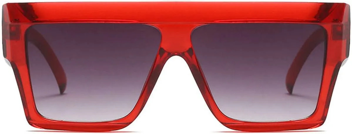 COTIA Oversized Flat Top Sunglasses Women Men Square Pilot Rimless Shades