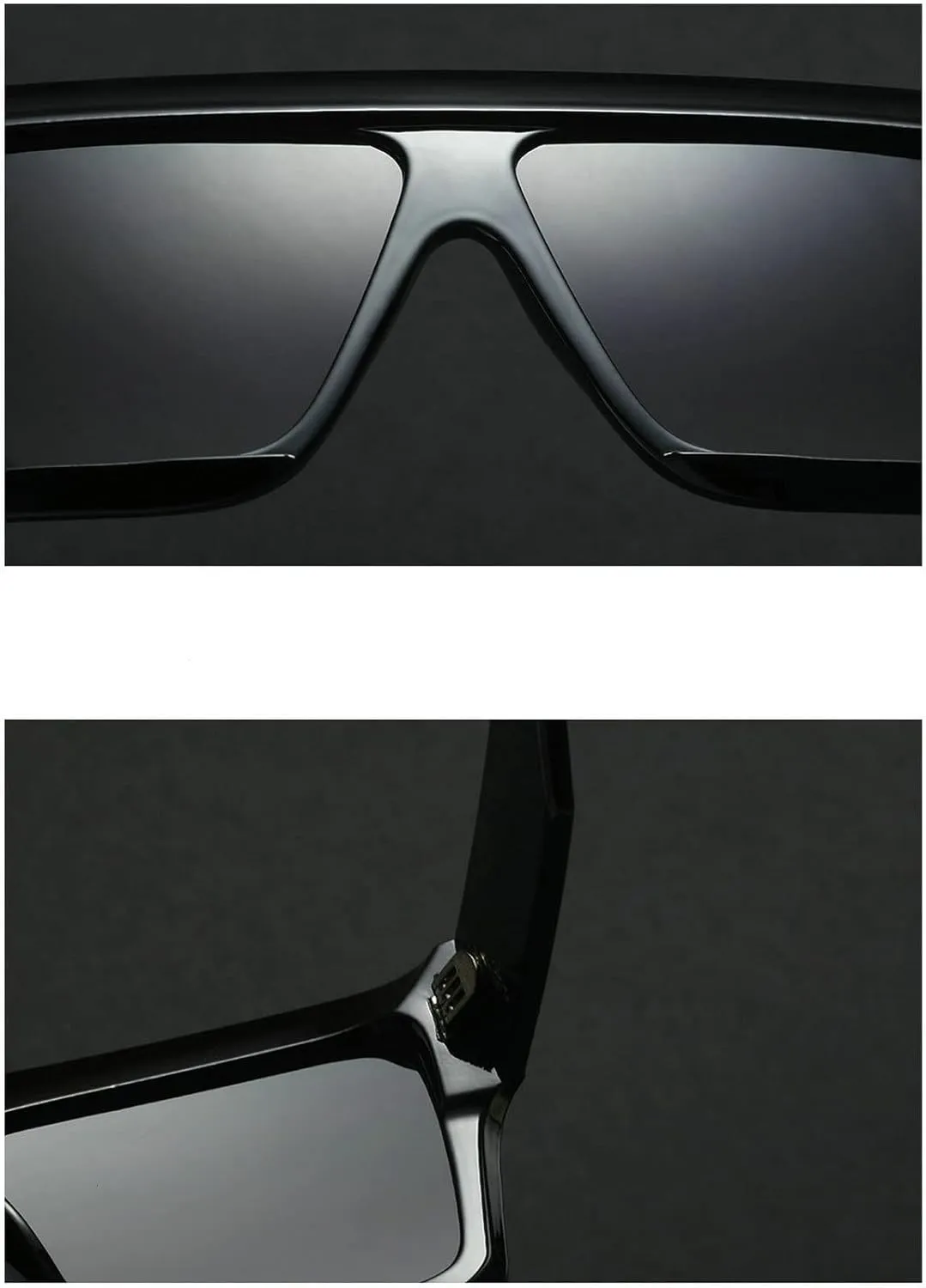 COTIA Oversized Flat Top Sunglasses Women Men Square Pilot Rimless Shades
