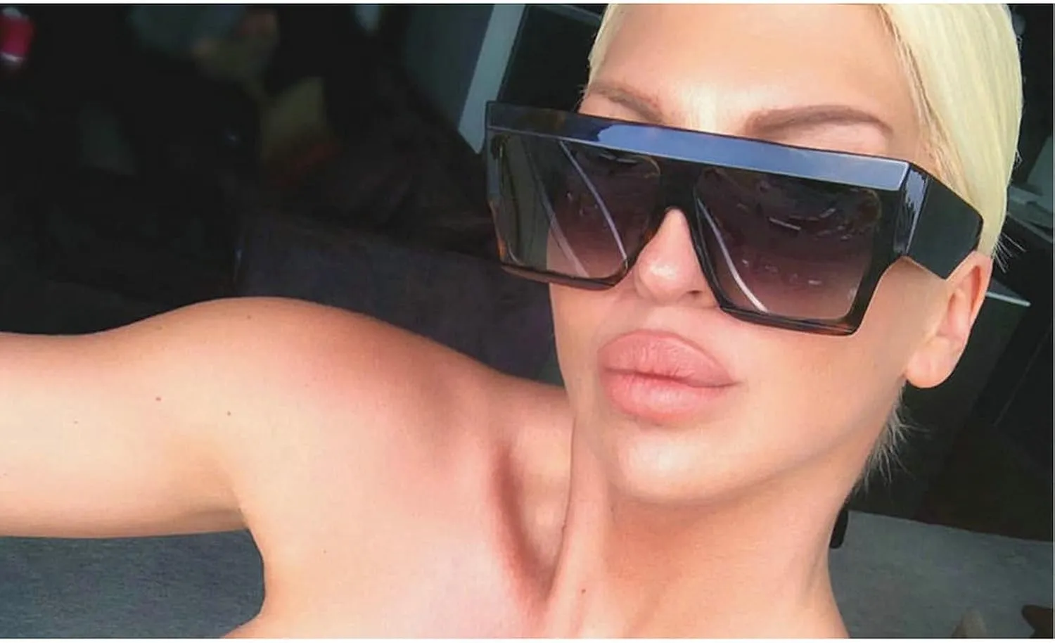 COTIA Oversized Flat Top Sunglasses Women Men Square Pilot Rimless Shades