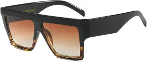 COTIA Oversized Flat Top Sunglasses Women Men Square Pilot Rimless Shades