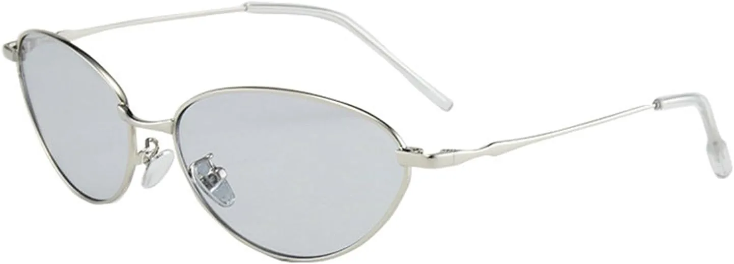 COTIA Retro Small Cat Eye Sunglasses for Women Men Vintage Oval Metal Frame Unique Personality Cool Sun Glasses Eyewear