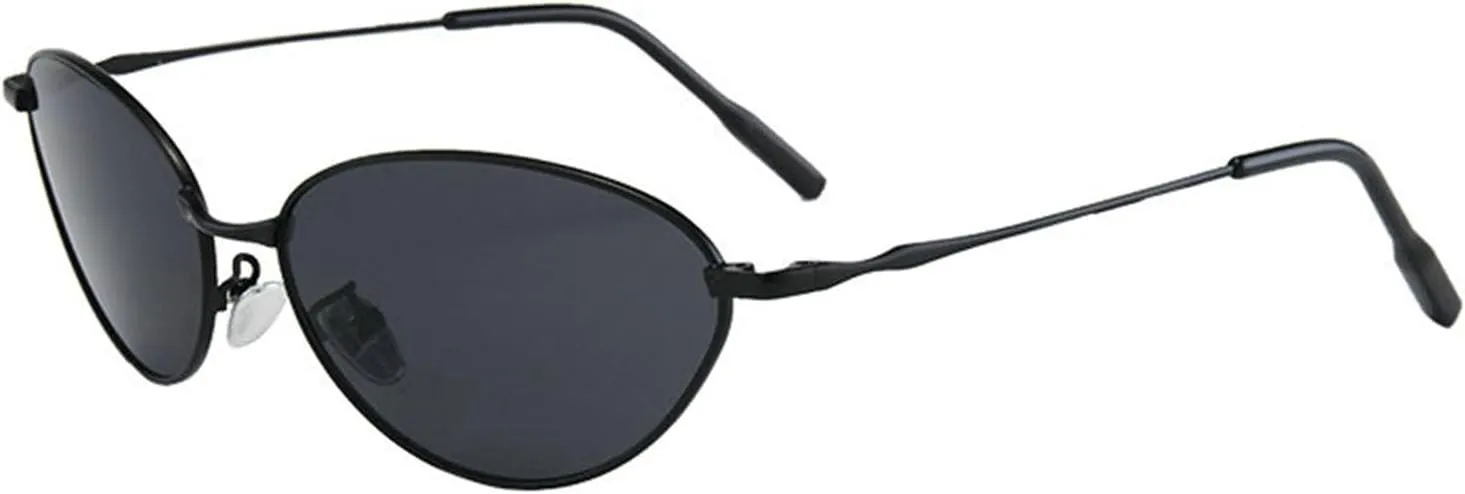 COTIA Retro Small Cat Eye Sunglasses for Women Men Vintage Oval Metal Frame Unique Personality Cool Sun Glasses Eyewear