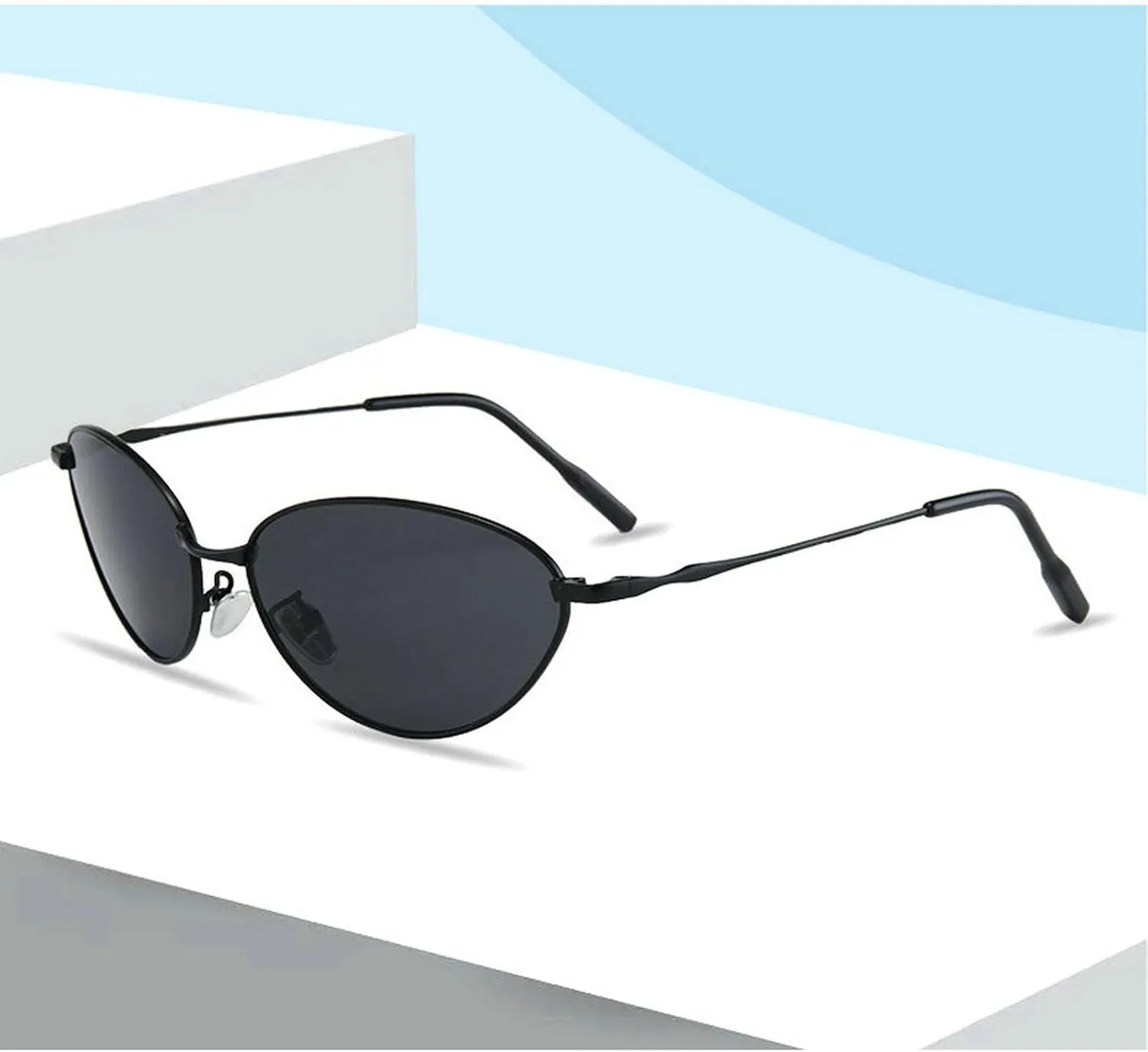 COTIA Retro Small Cat Eye Sunglasses for Women Men Vintage Oval Metal Frame Unique Personality Cool Sun Glasses Eyewear