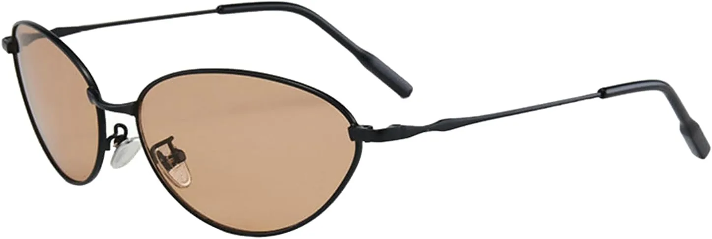 COTIA Retro Small Cat Eye Sunglasses for Women Men Vintage Oval Metal Frame Unique Personality Cool Sun Glasses Eyewear