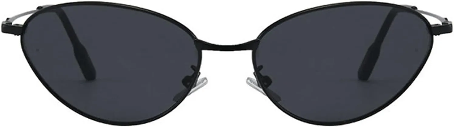 COTIA Retro Small Cat Eye Sunglasses for Women Men Vintage Oval Metal Frame Unique Personality Cool Sun Glasses Eyewear