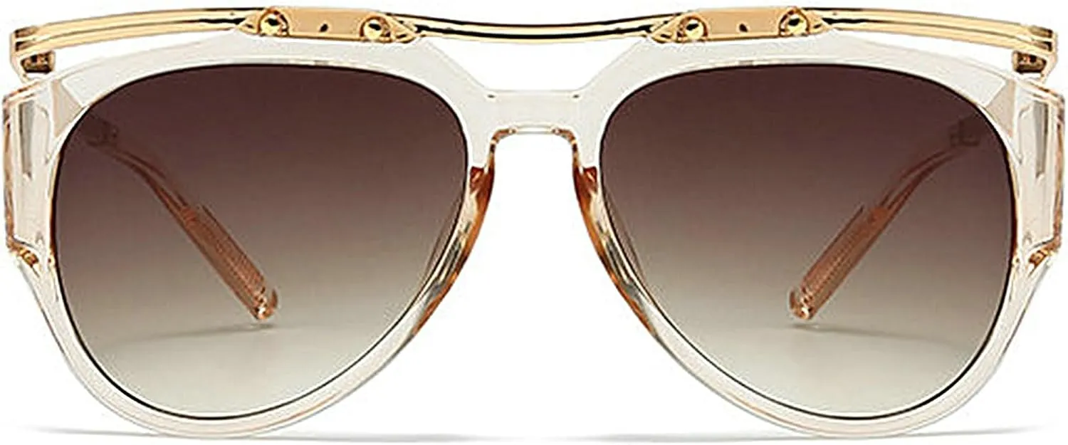 COTIA Y2K Punk Oversized Cat Eye Oval Sunglasses Women Men Vintage Metal Frame Unique Irregular Sun Glasses