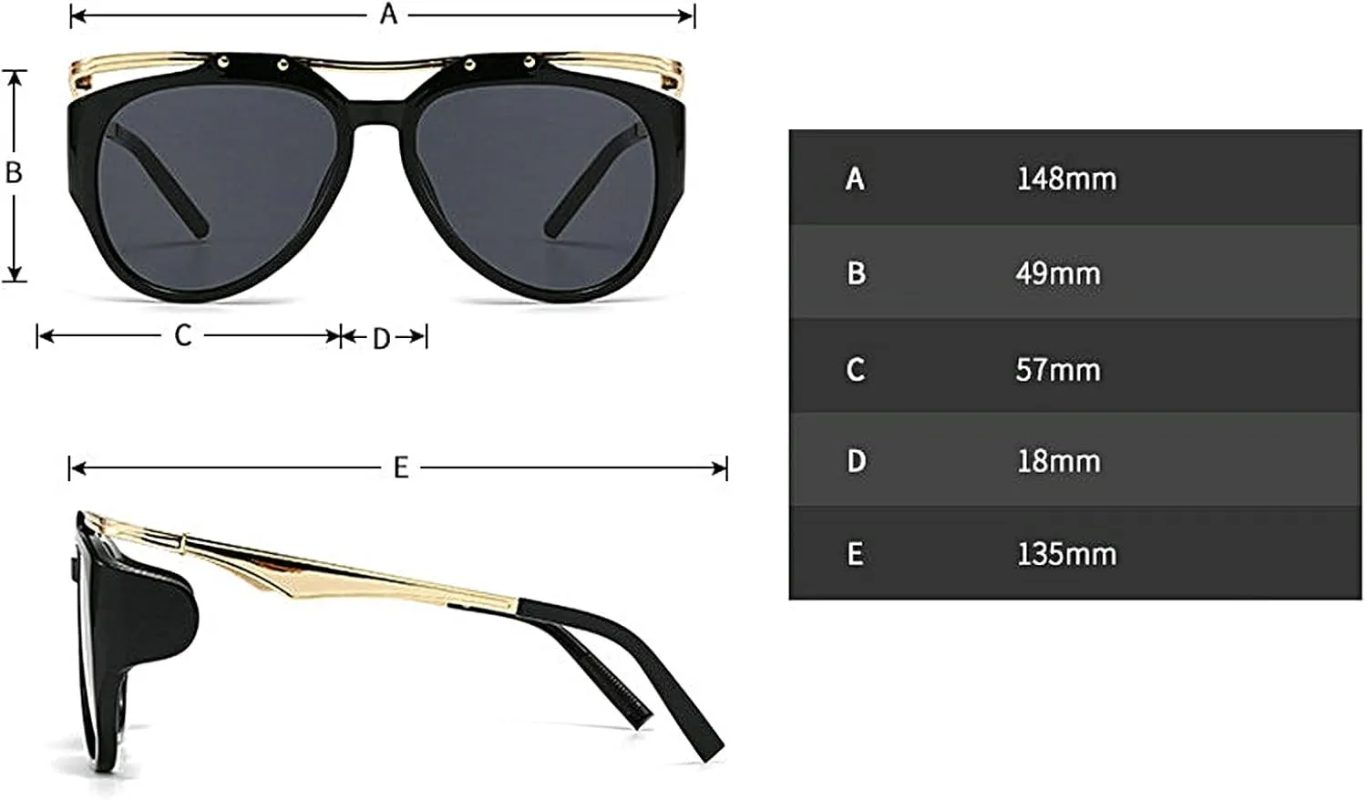 COTIA Y2K Punk Oversized Cat Eye Oval Sunglasses Women Men Vintage Metal Frame Unique Irregular Sun Glasses