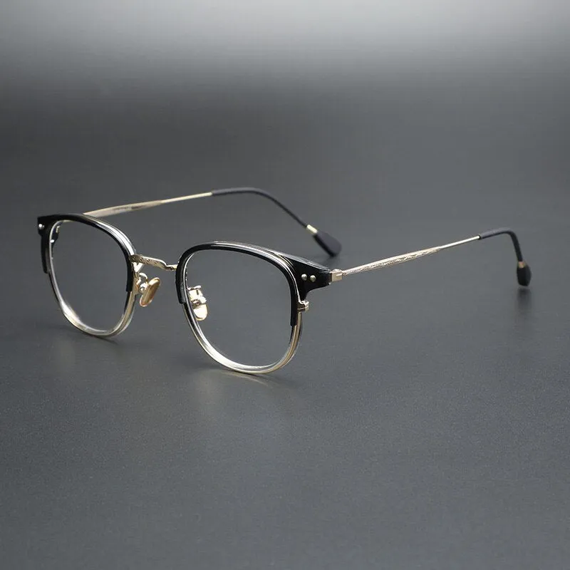 Cubojue Unisex Full Rim Square Alloy Hyperopic Reading Glasses