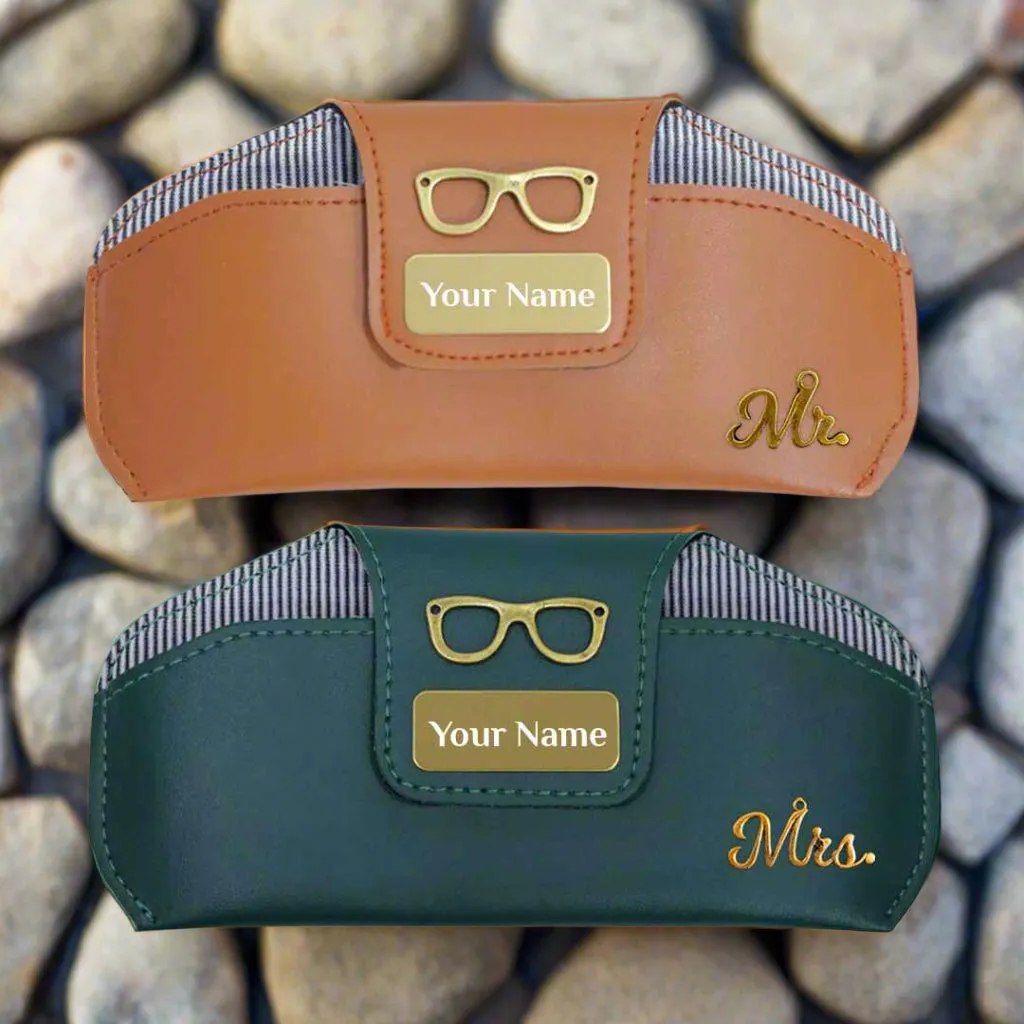 Customized Leather Sunglasses Case Combo with Name & Charms