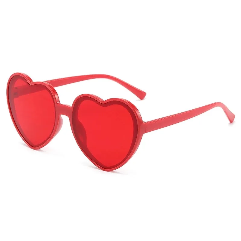 Cute Sweet Simple Style Heart Shape Pc Wayfarer Full Frame Women's Sunglasses