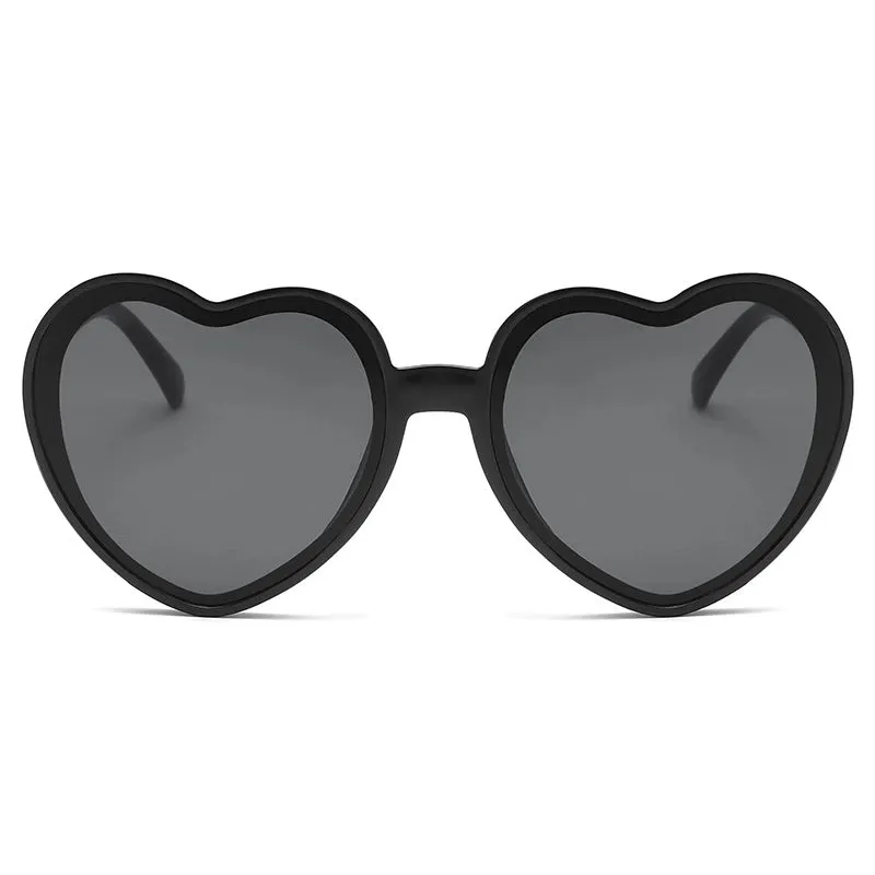 Cute Sweet Simple Style Heart Shape Pc Wayfarer Full Frame Women's Sunglasses