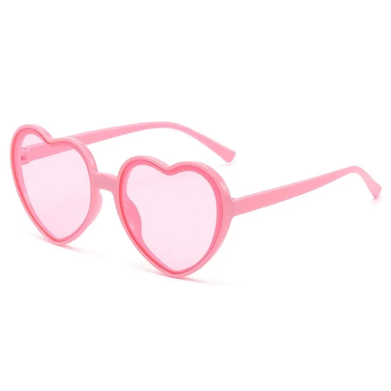Cute Sweet Simple Style Heart Shape Pc Wayfarer Full Frame Women's Sunglasses