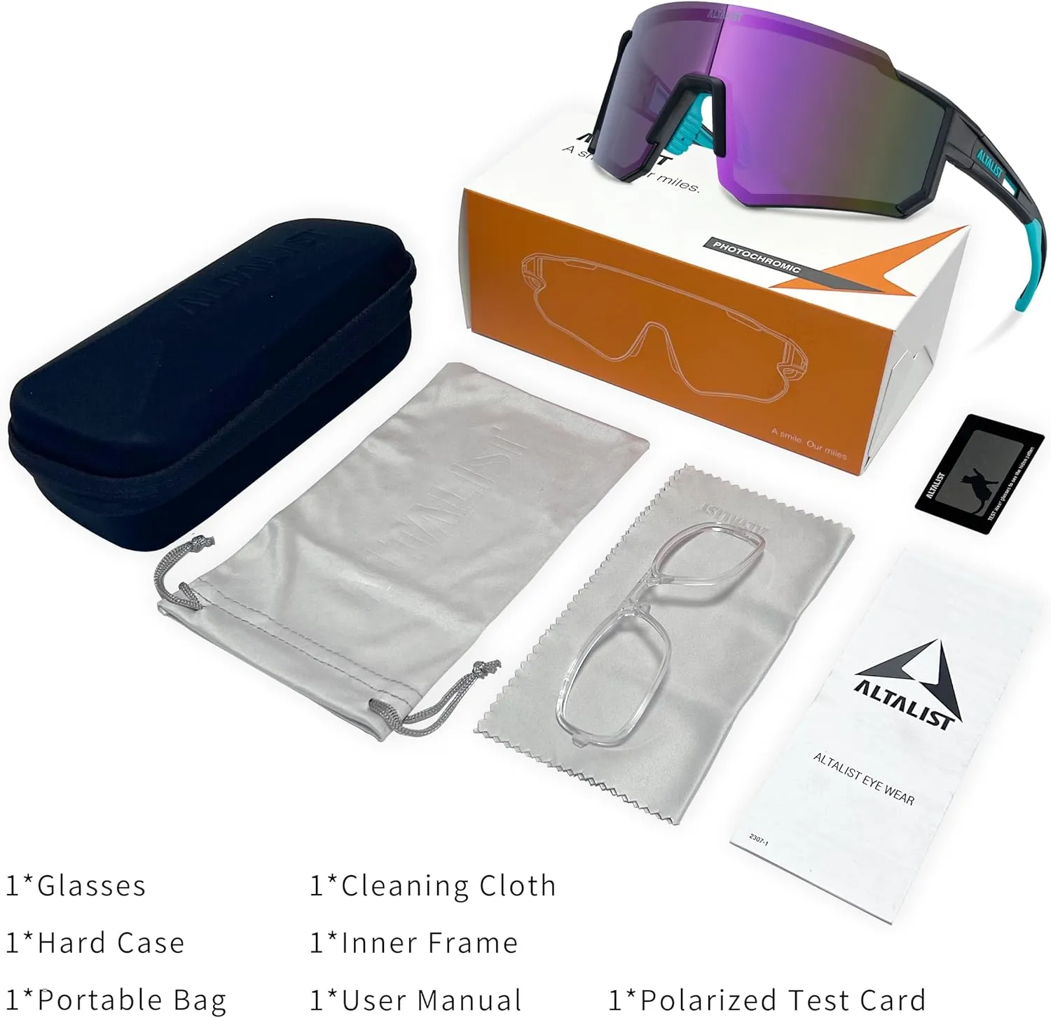 Cycling Glasses, UV400 Protection Sports Sunglasses Eyewear Baseball Running Fishing for Men Women Youth